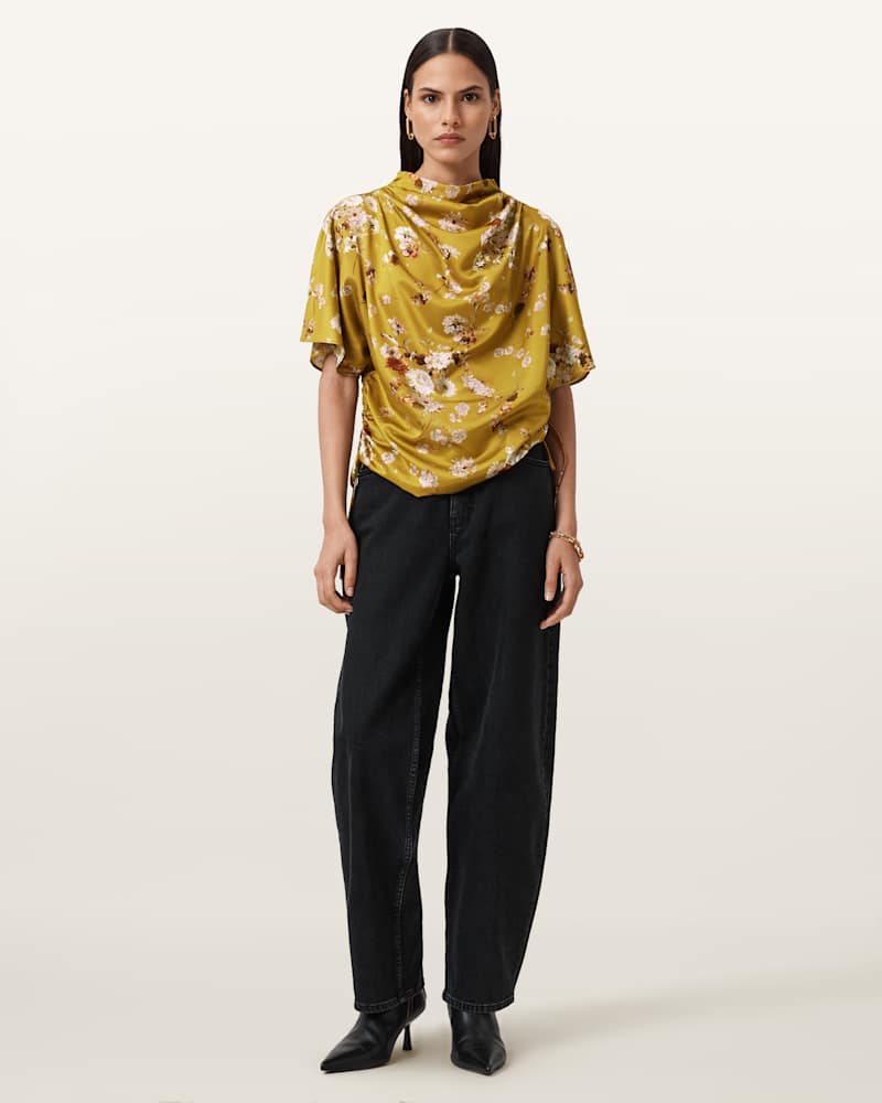 Leslie Draped Satin Top