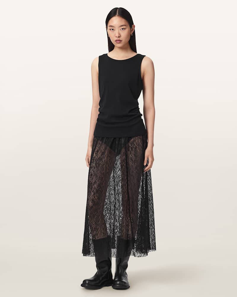 Arran Snake Print Midi Skirt