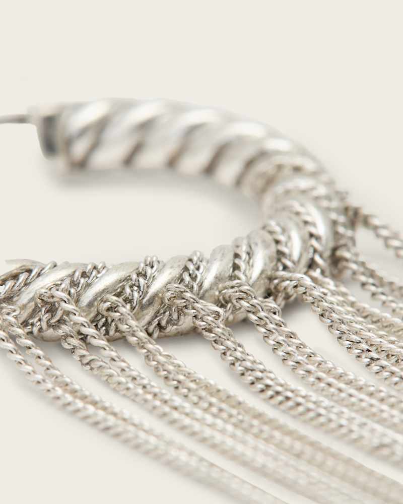 Nia Drop Chain Hoop Earrings