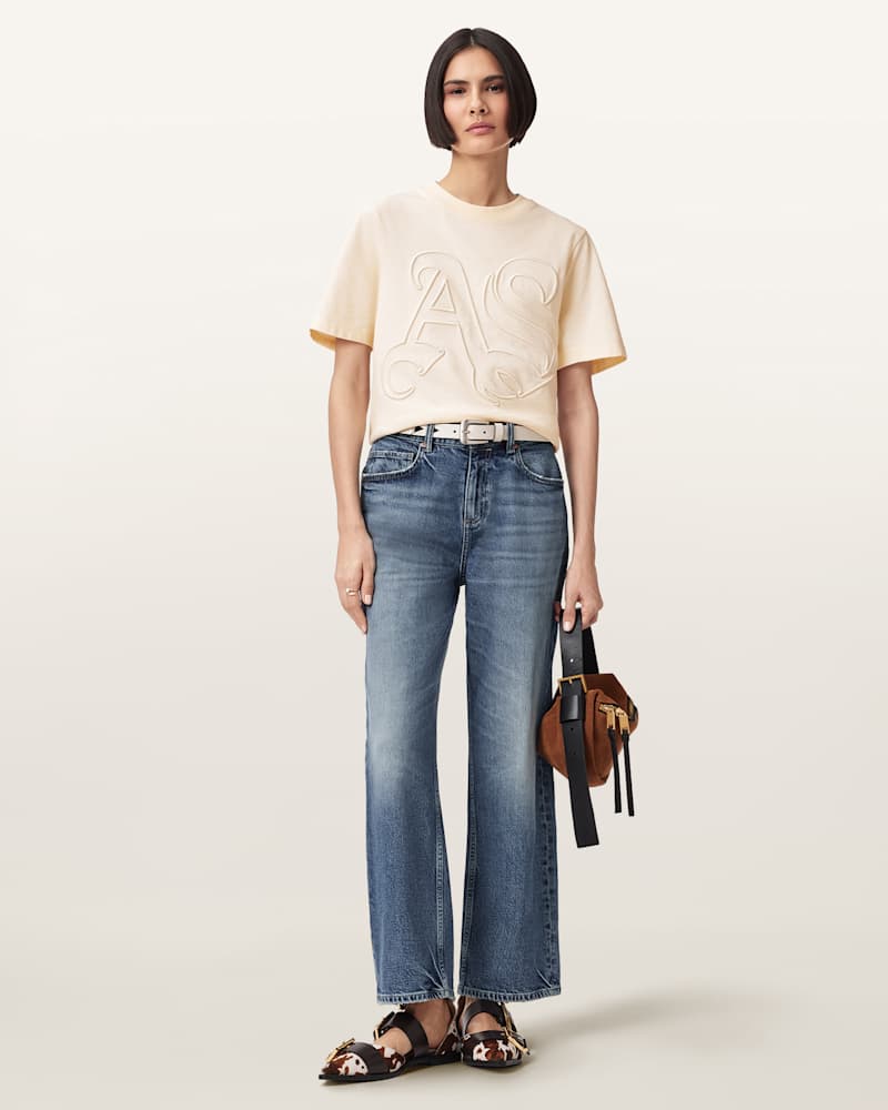 Lisa Embossed Crew Neck T-Shirt