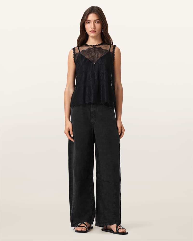 Clara Lace Trim Sleeveless Top