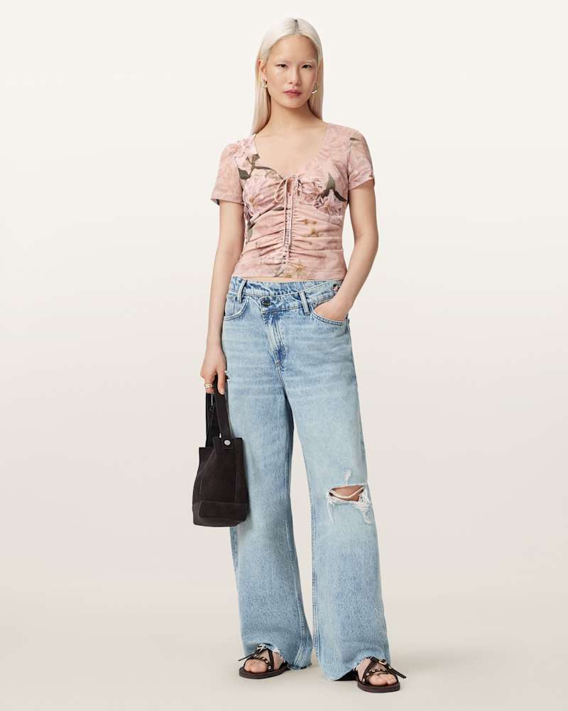 Gabby Slim Fit Floral Mesh Top