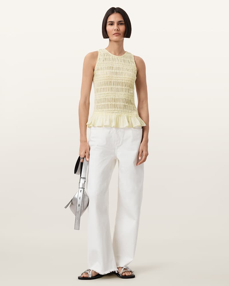 Marion Shirred Sleeveless Top