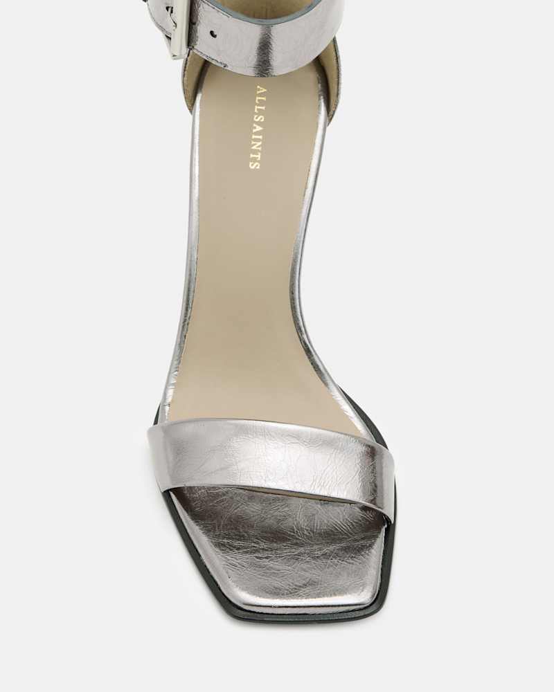 Noir Square Toe Heeled Sandal