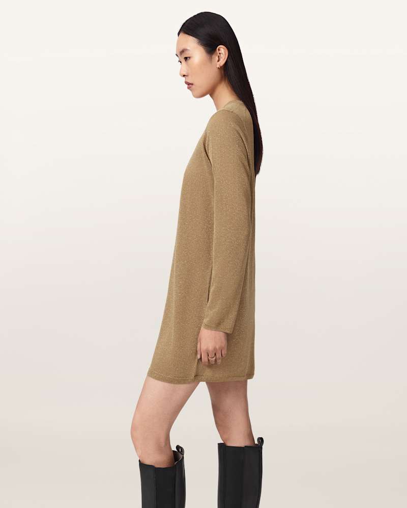 Tillii Metallic Long Sleeve Mini Dress