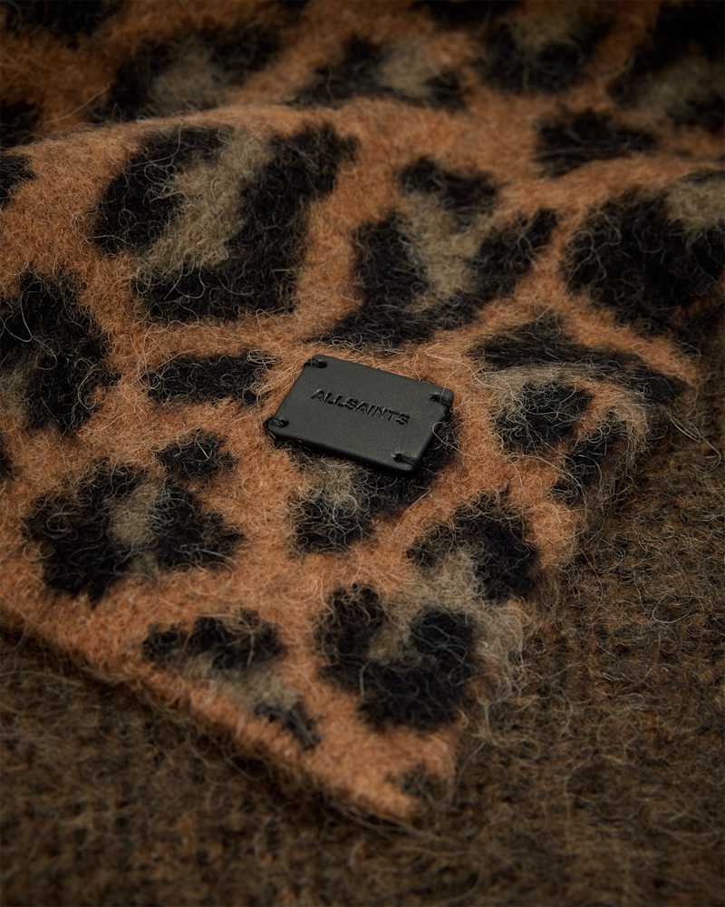 Lex Leopard Print Brushed Scarf