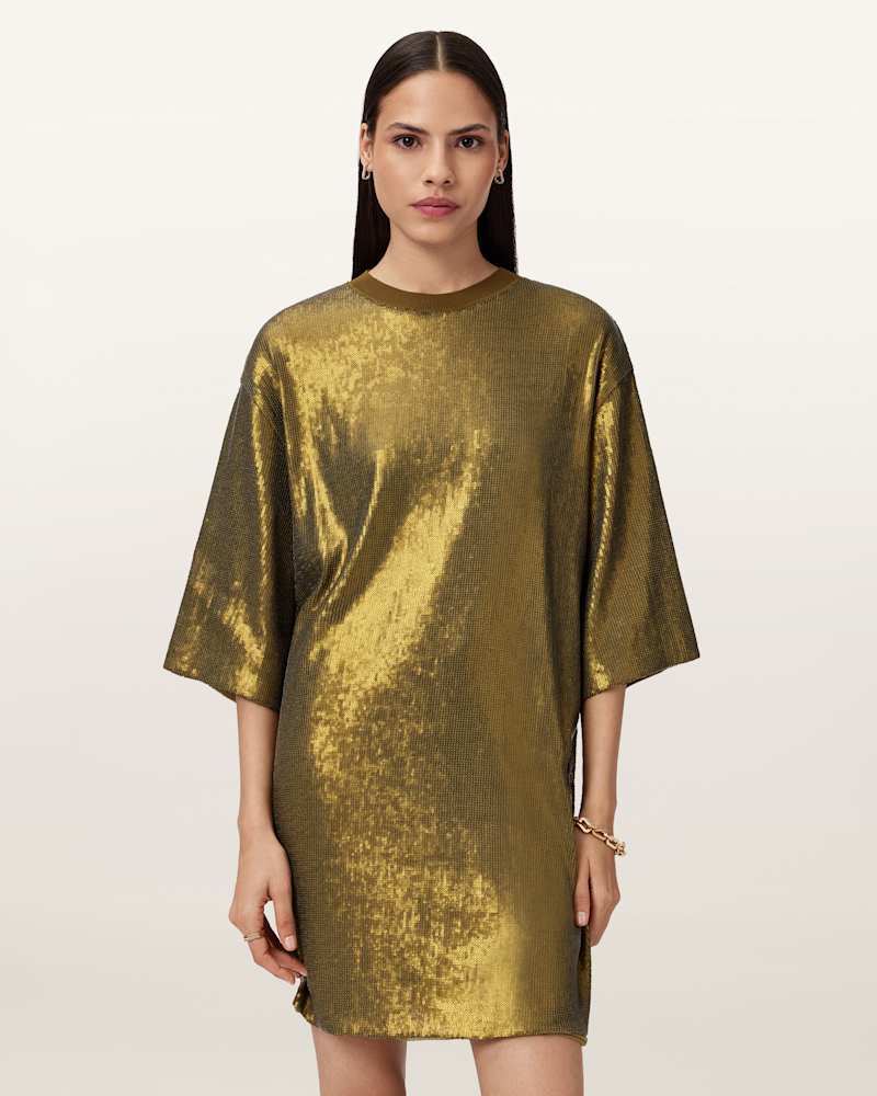 Opal Metallic Logo Dress