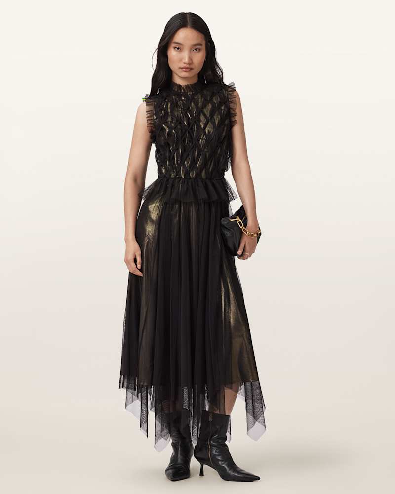 Lola Metallic Midi Dress