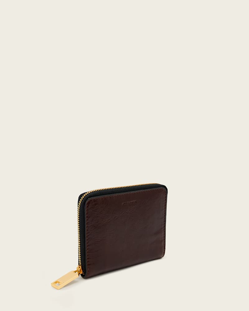 Lena Hex Leather Zip Wallet