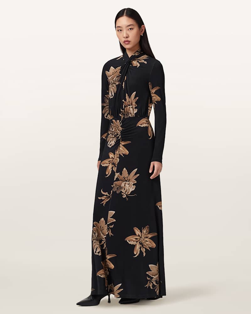 Mina Floral A-Line Maxi Dress