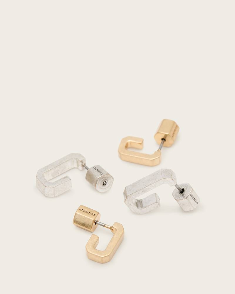Tia Hexagon Hoop Earring Set