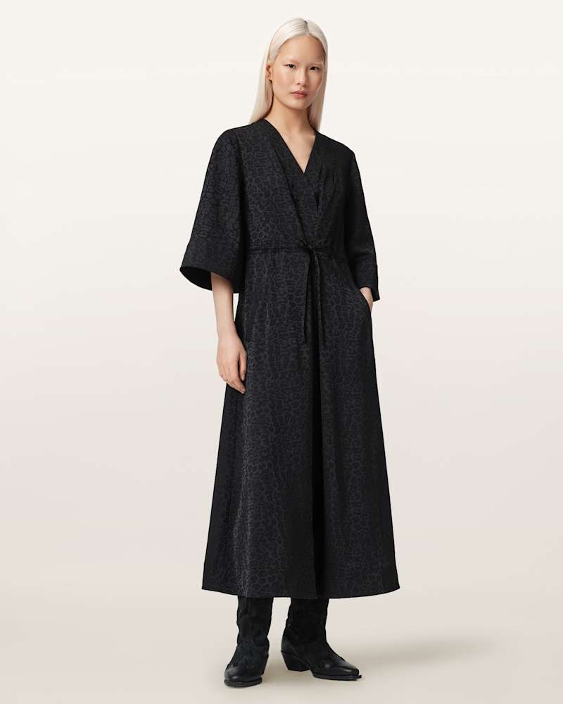 Diana Leopard Print Pleated Maxi Dress