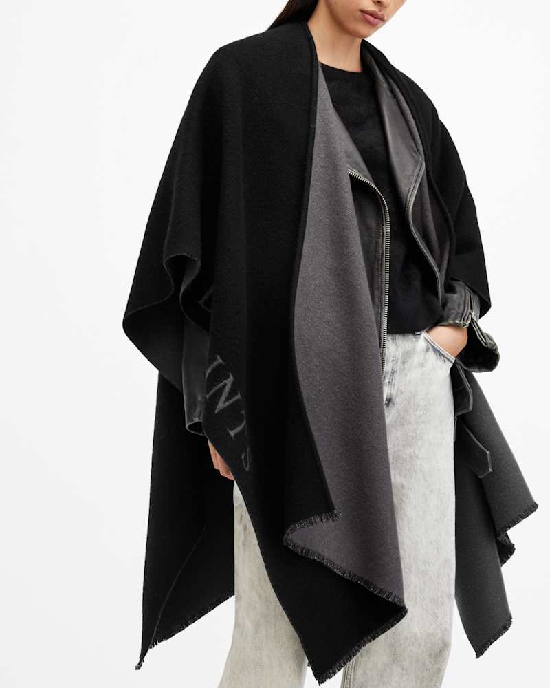 Saints Border Logo Wool Ruana Scarf