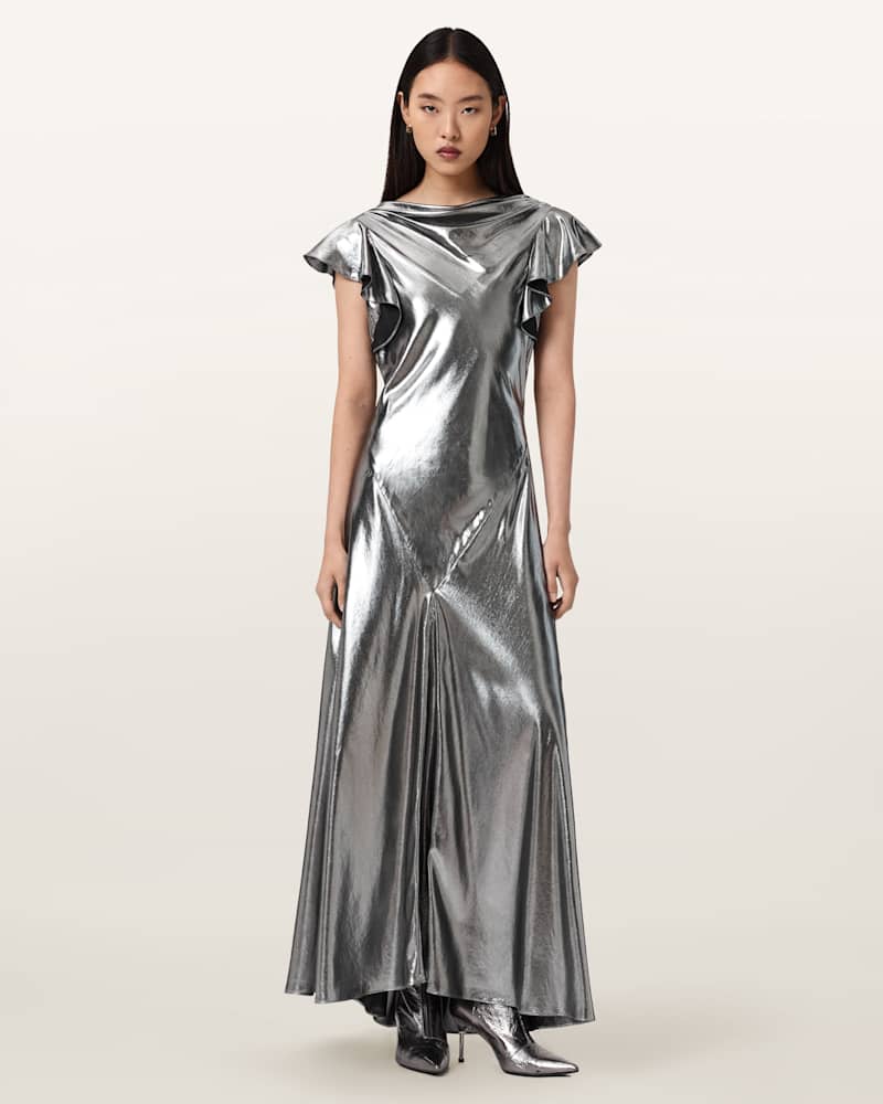 Flora Metallic Maxi Dress