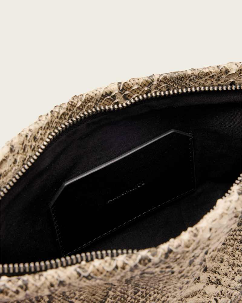 Bettina Leather Snake Clutch Bag