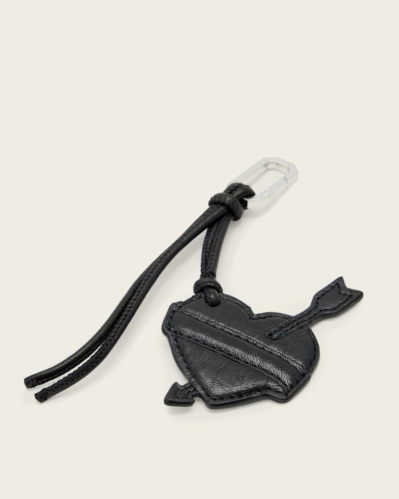 Heart Banner Leather Keyring