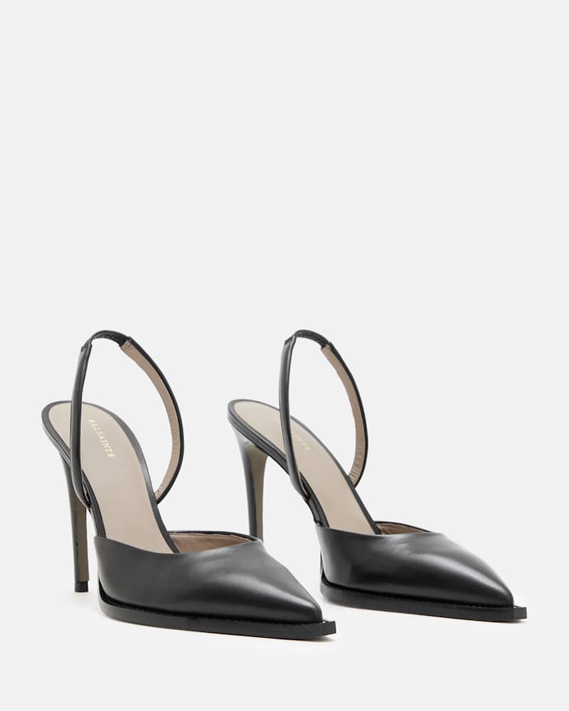 Lily Leather Slingback Heels