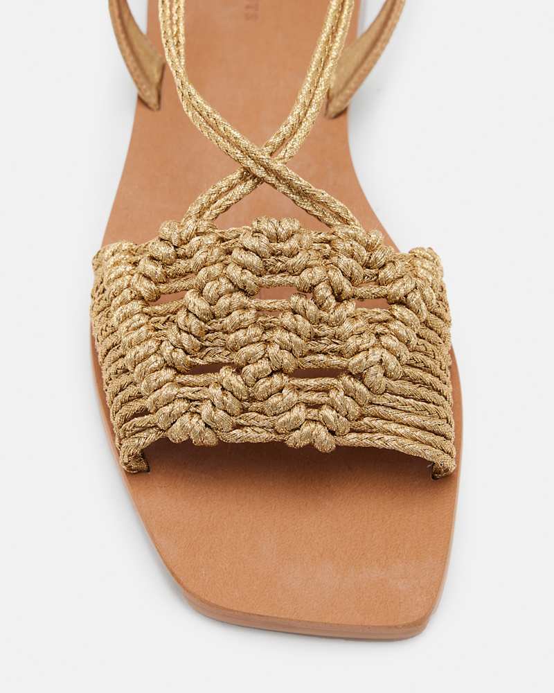 Donna Leather Rope Strappy Sandals