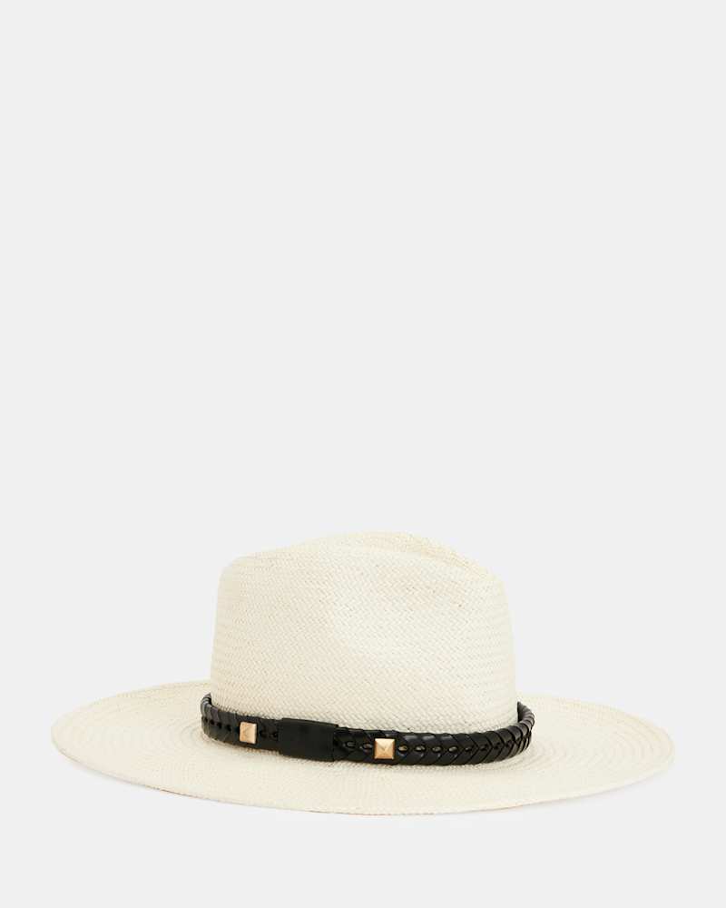 Athena Studded Straw Fedora Hat