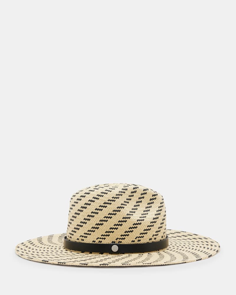 Candice Straw Two Tone Striped Fedora