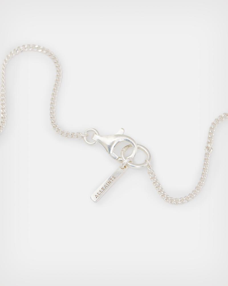 Logo Tag Sterling Silver Charm Necklace