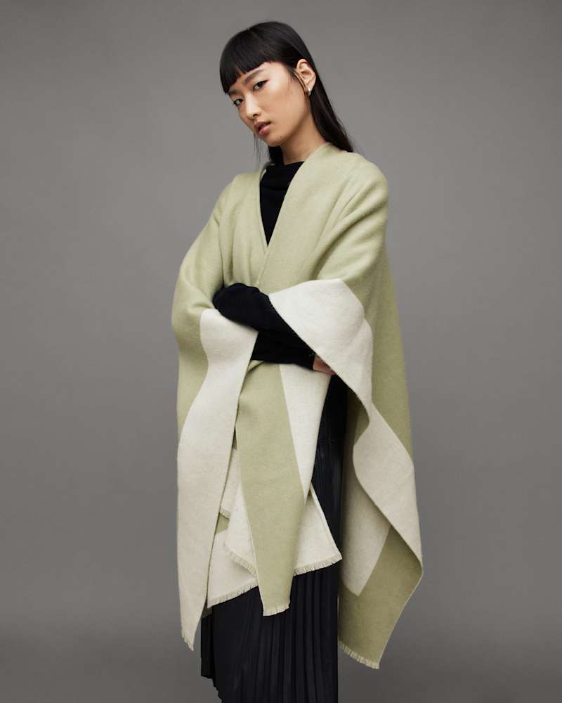 Saints Border Logo Wool Ruana Scarf