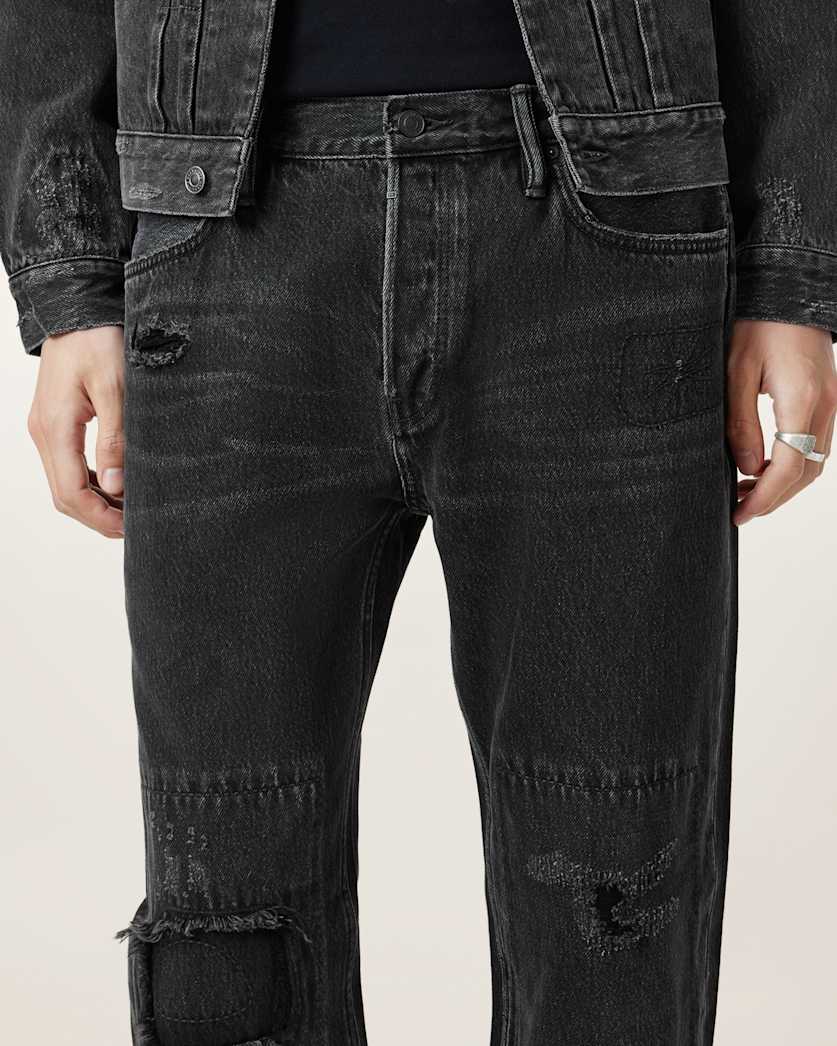 Reid Repair Distressed Straight Leg Jeans