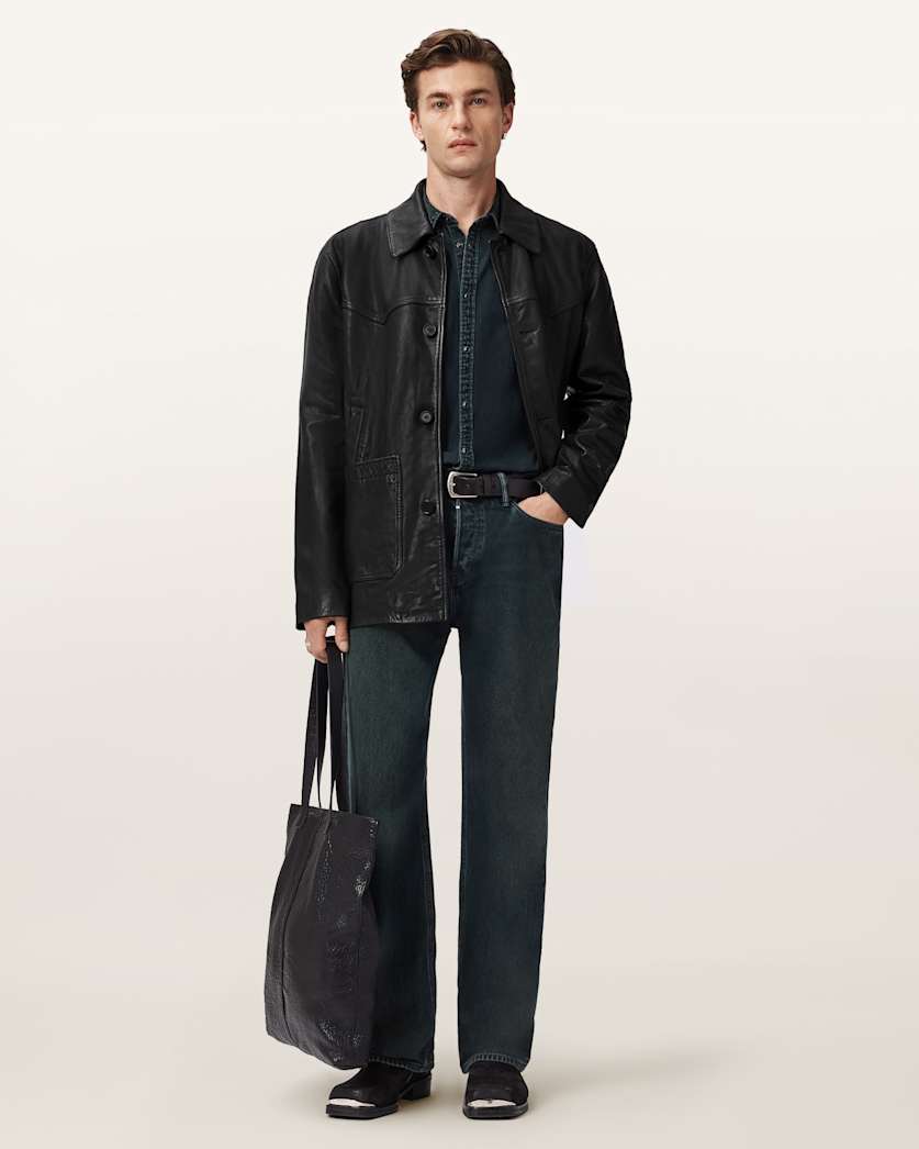 Toulouse Single Breasted Leather Coat