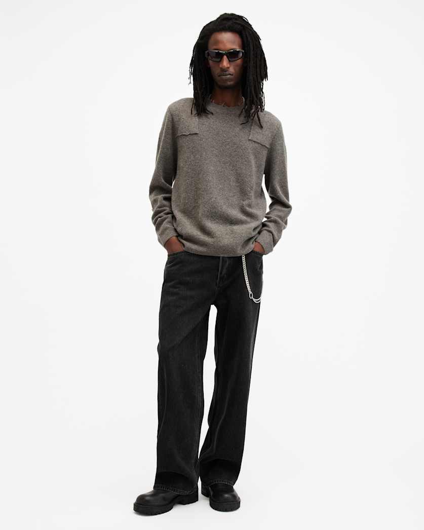 Pointer Crew Neck Distressed Jumper