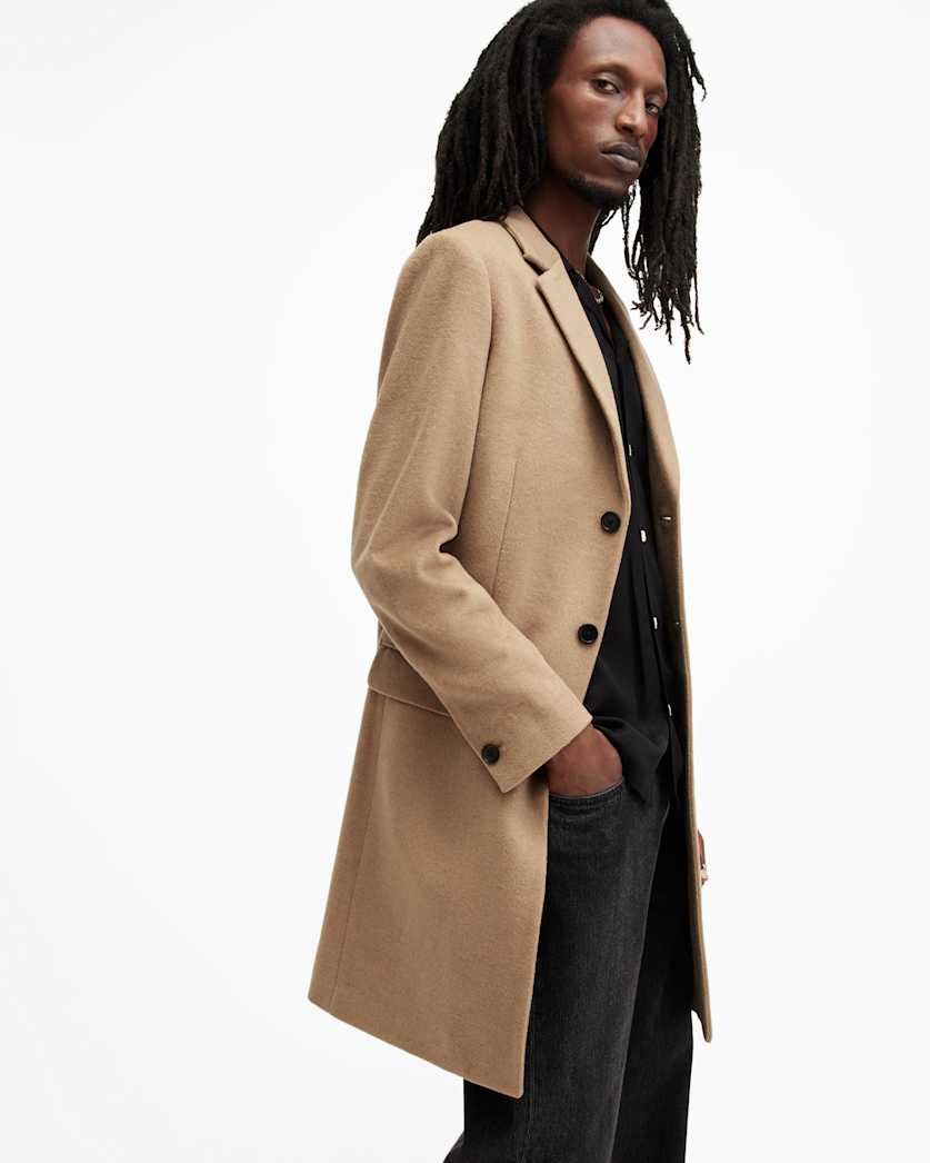 Hal Single Breasted Wool Blend Coat