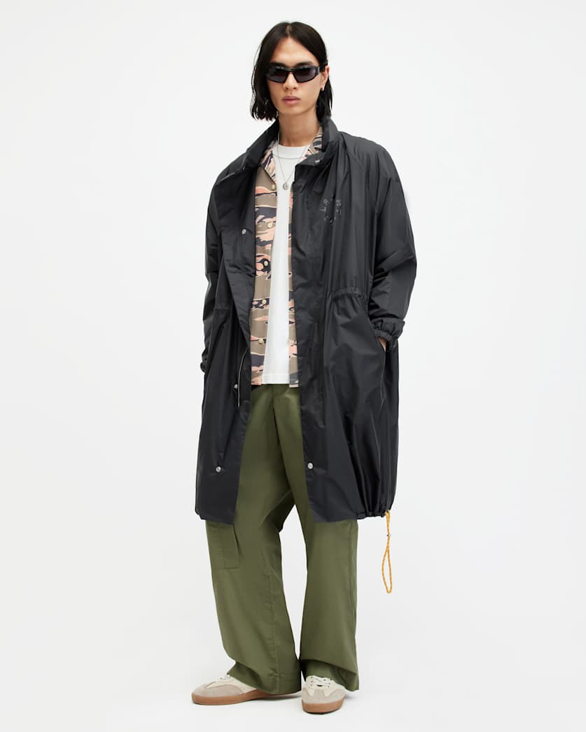Tierra Lightweight Logo Print Parka Coat