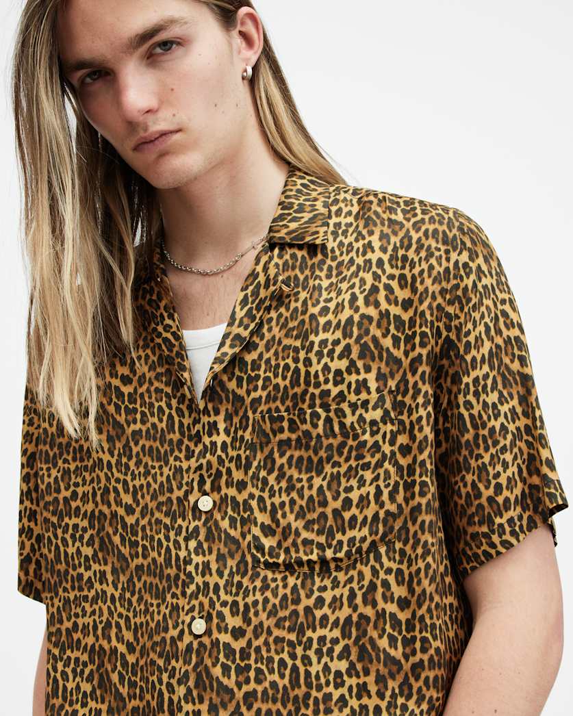 Carcle Leopard Print Relaxed Fit Shirt
