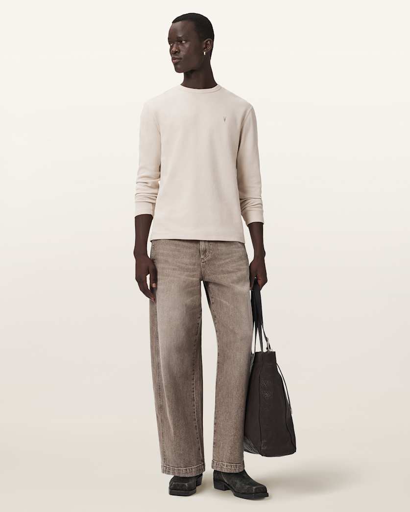 Ellis Waffle Texture Long Sleeve Crew