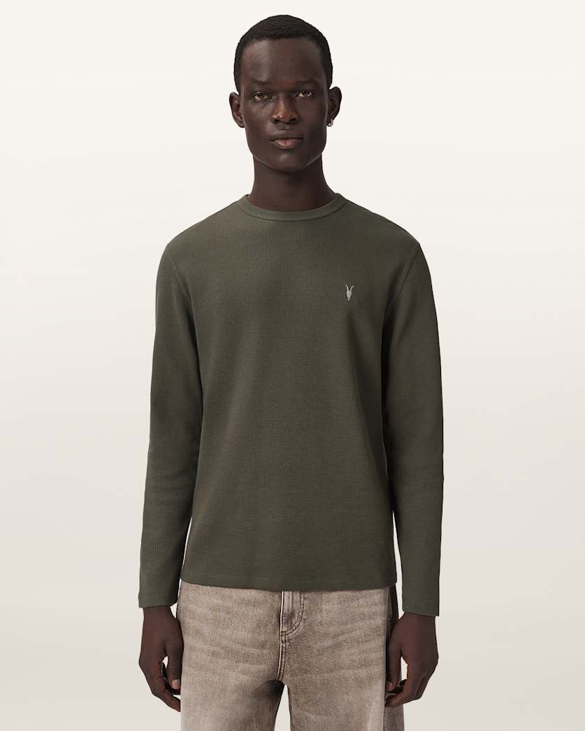 Ellis Waffle Texture Long Sleeve Crew
