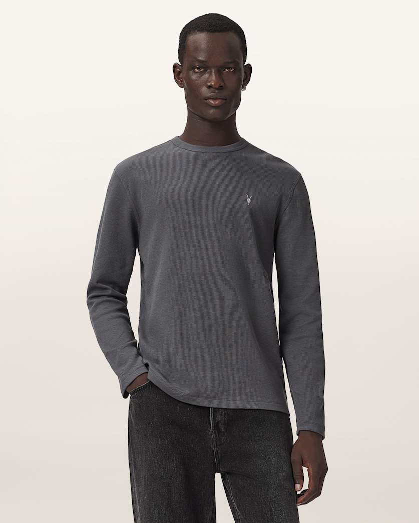 Ellis Waffle Texture Long Sleeve Crew