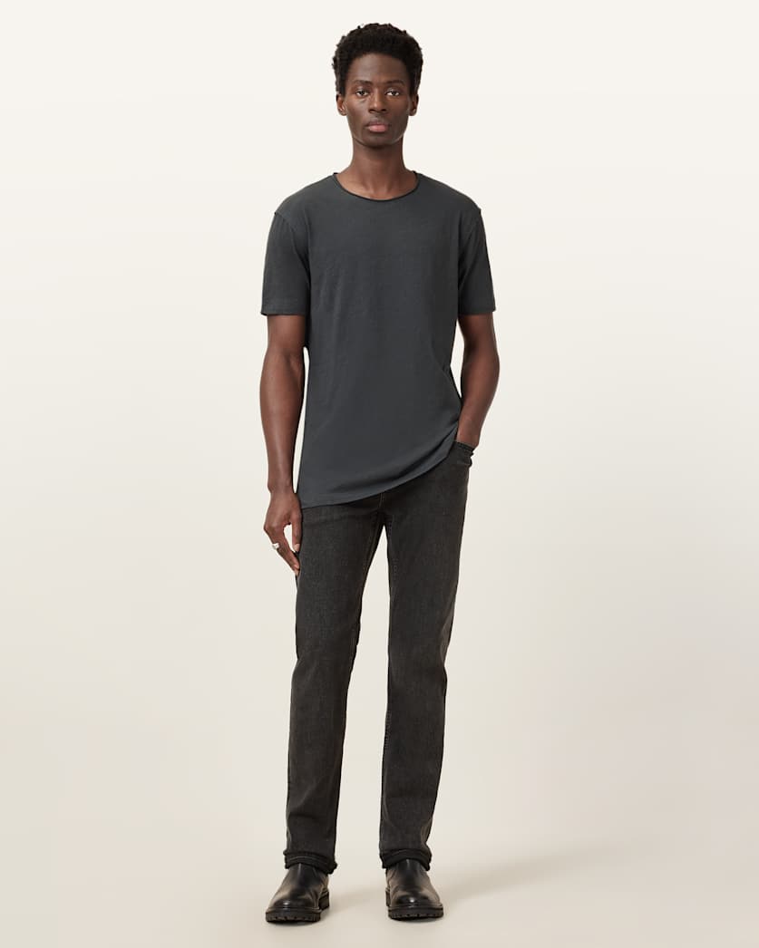 Figure Crew Neck Raw Edge T-Shirt