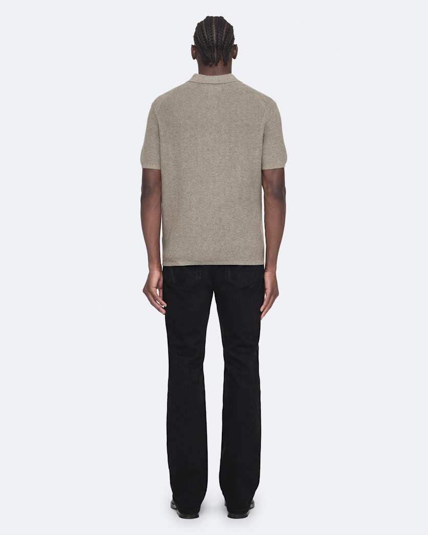 Aspen Waffle-Knit Short-Sleeve Polo