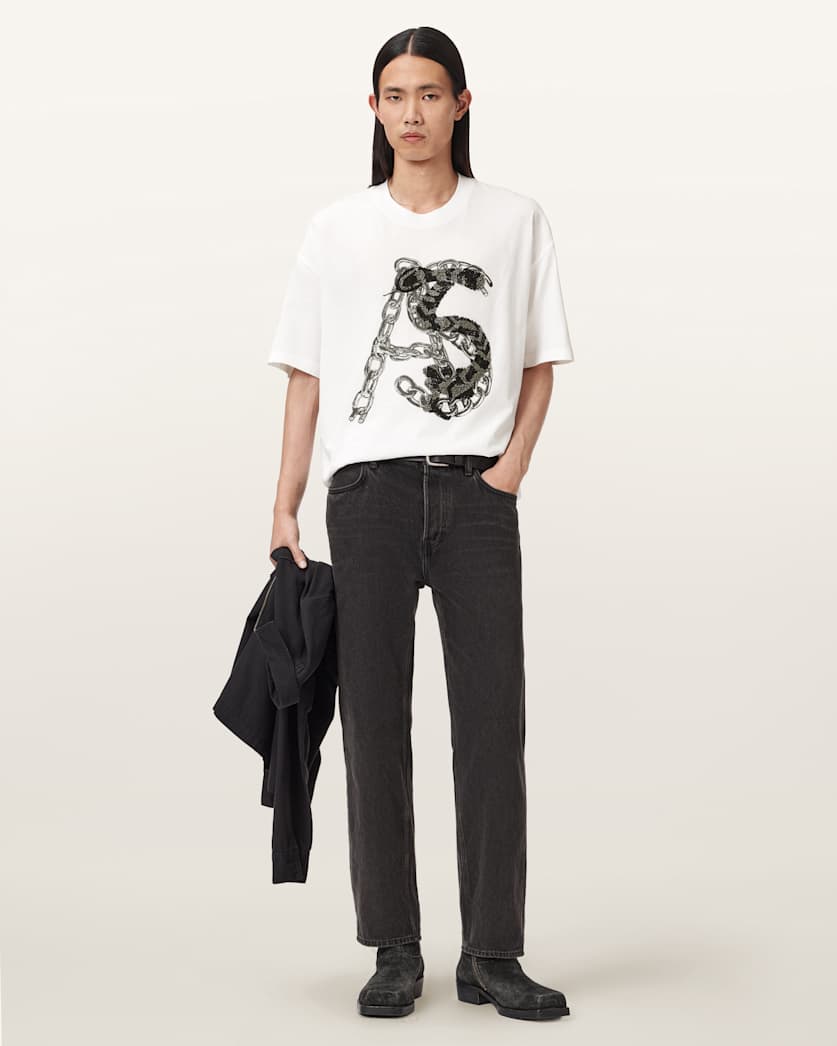 Scale Cropped Graphic T-Shirt