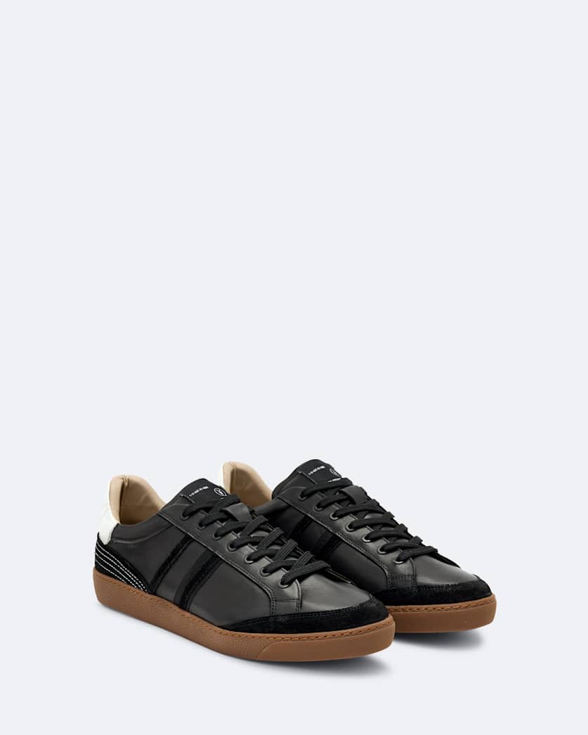 Sheer Contrast Leather Trainers