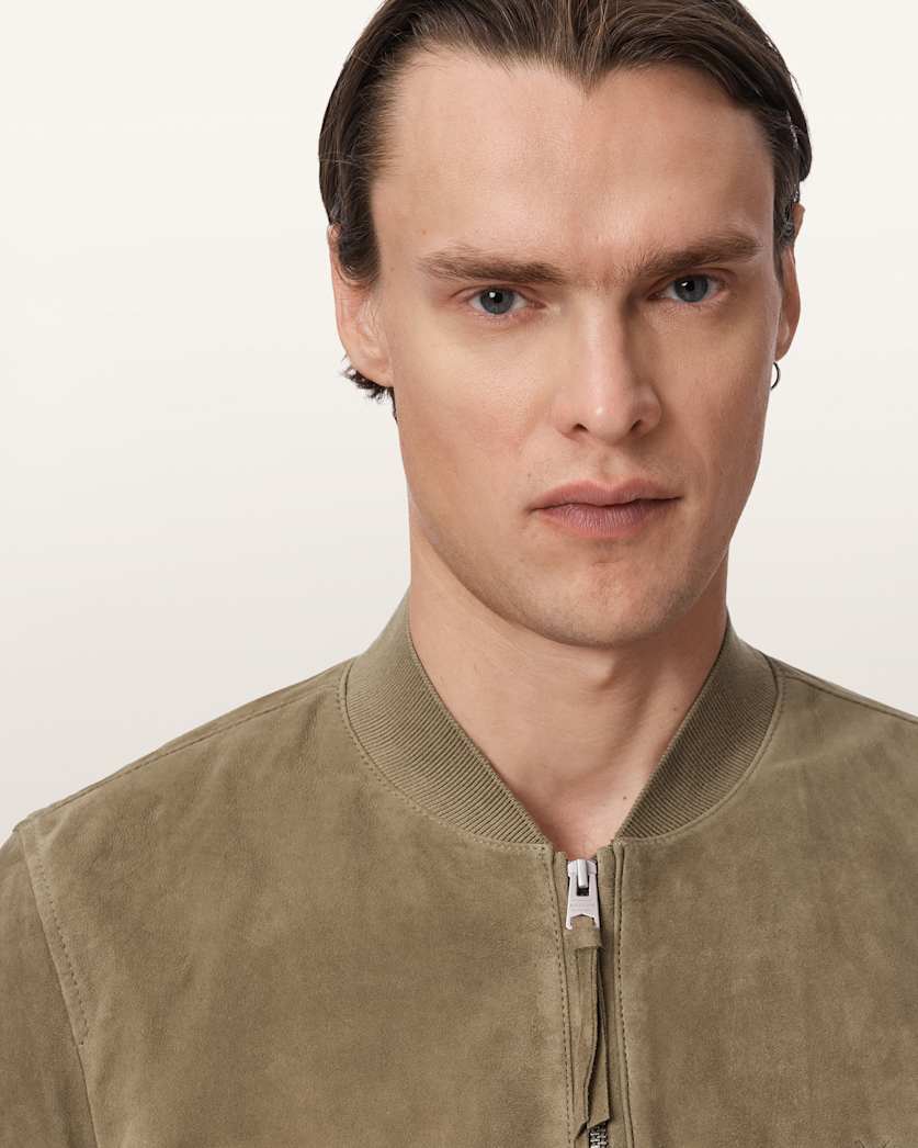 Morten Relaxed Fit Suede Bomber Jacket