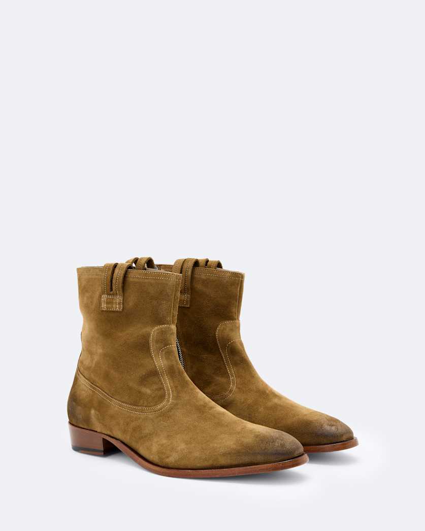 Hiro Suede Zip Up Boots