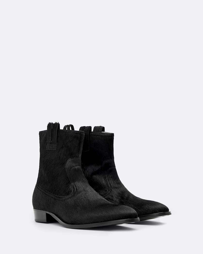 Hiro Calf Hair Zip-Up Boots