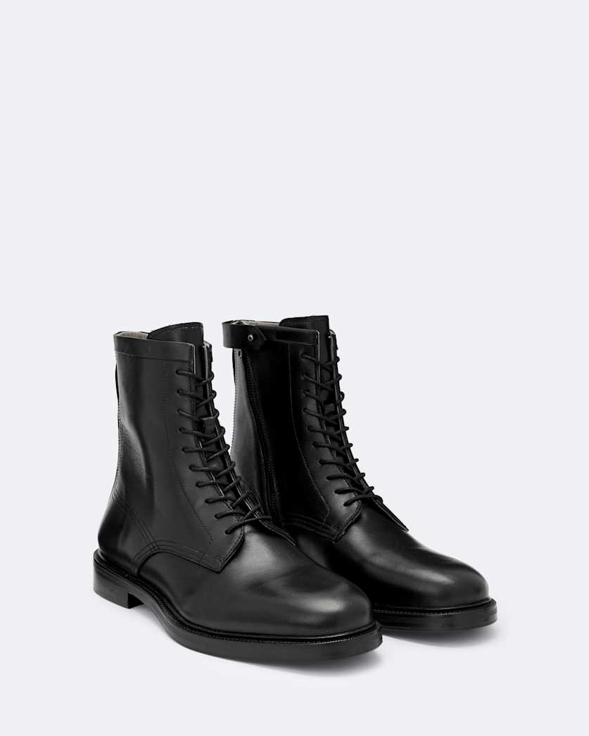 Tanner Zip-Up Leather Military Boots