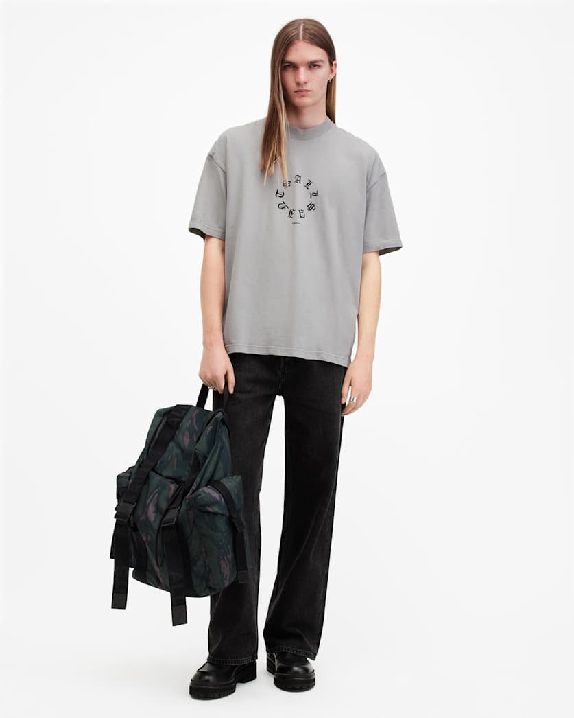 Fraktur Logo Print Oversized T-Shirt