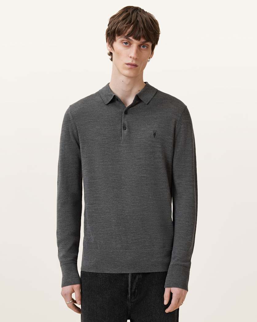 Mode Merino Long Sleeve Ramskull Polo Shirt