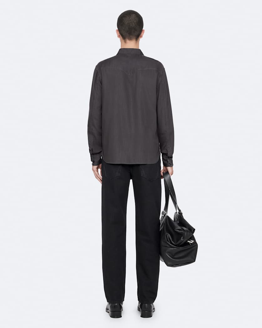 Regular-fit yoked tencel shirt