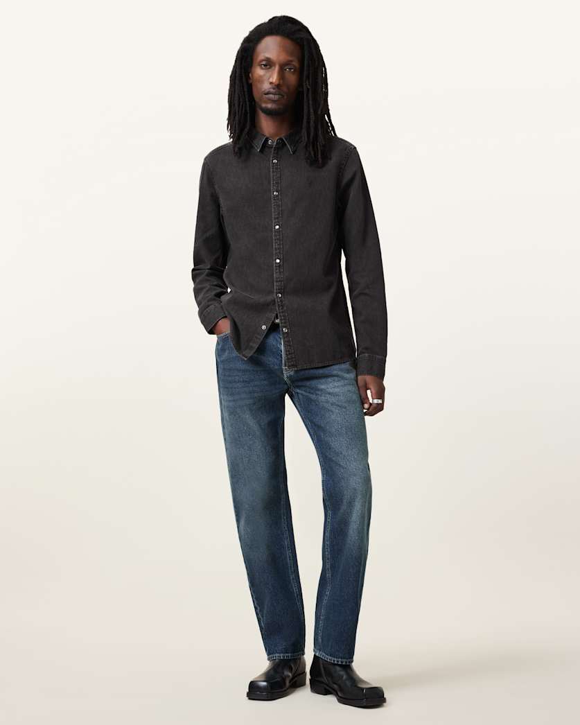 Gleason Press Stud Ramskull Denim Shirt