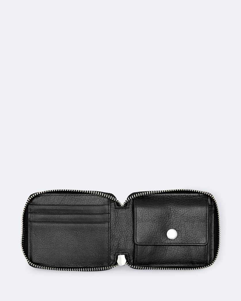 Leather zip wallet