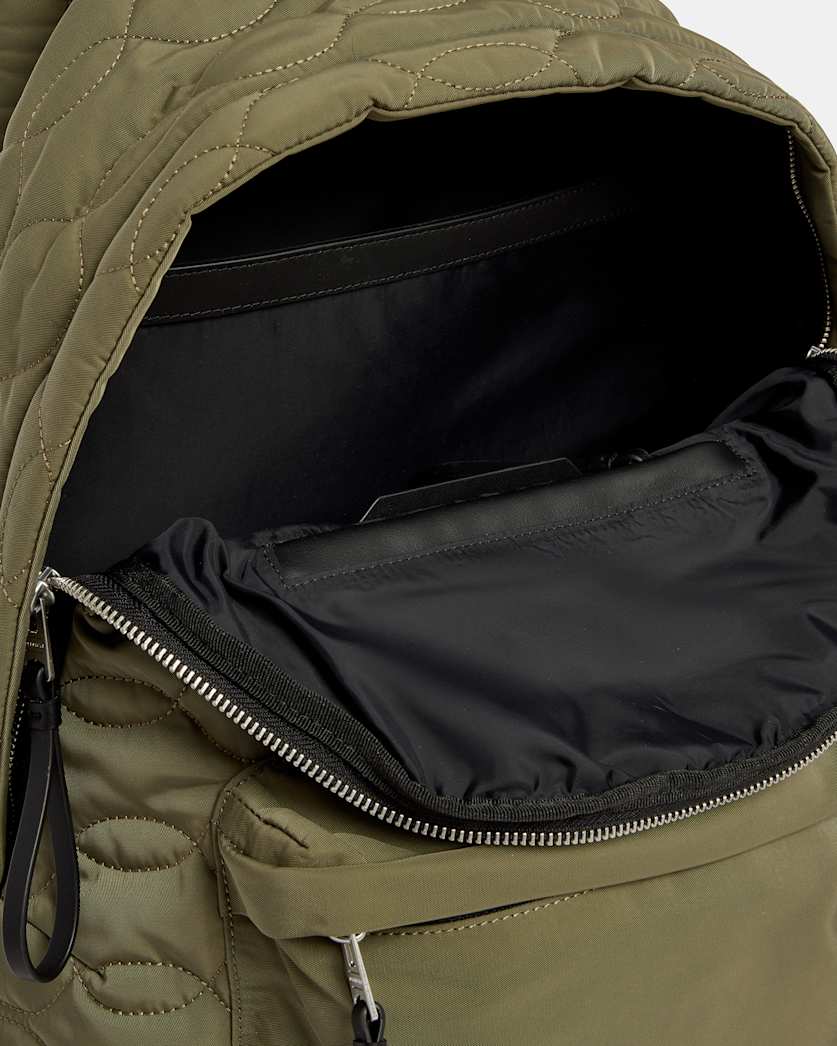 Carabiner Embossed Logo Quilted Backpack