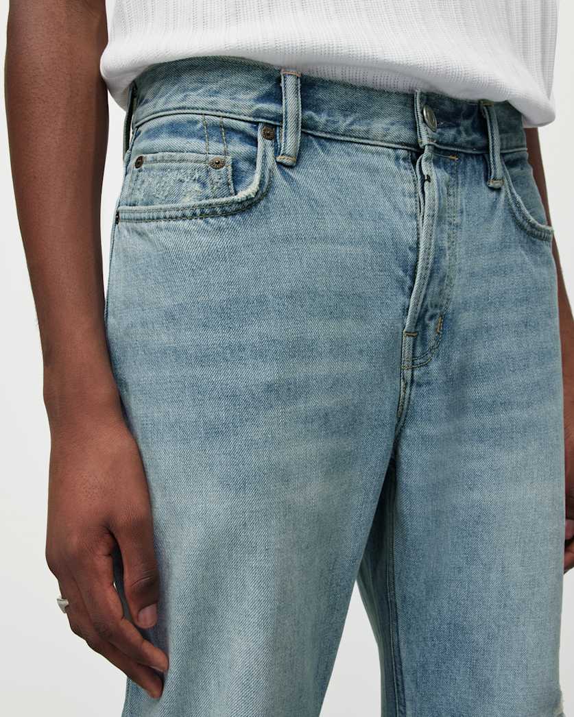 Curtis Straight Fit Damaged Denim Jeans